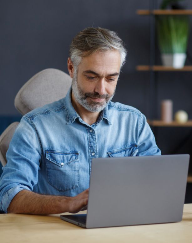 man at computer